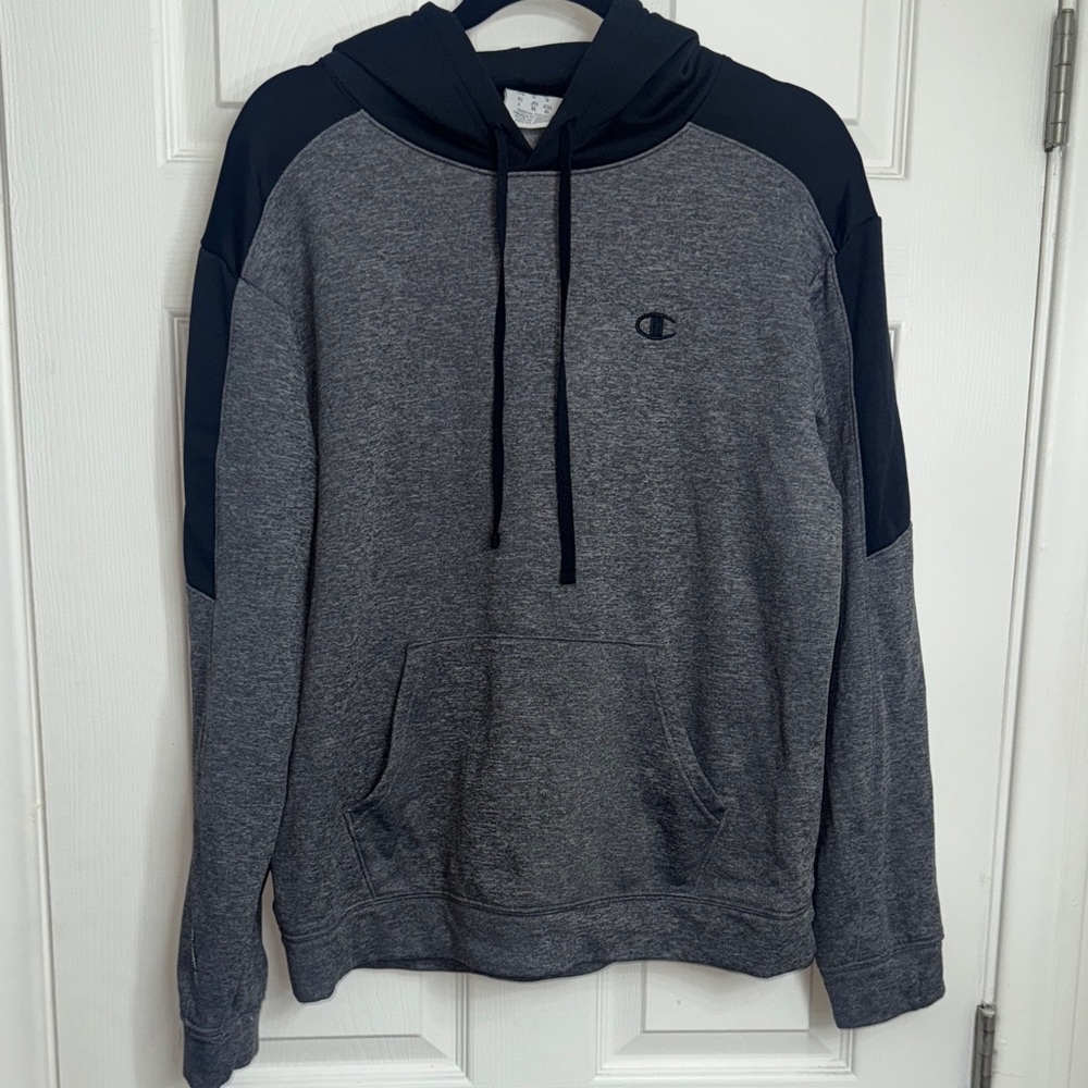 Champion Men's Dark Gray and Black Hoodie